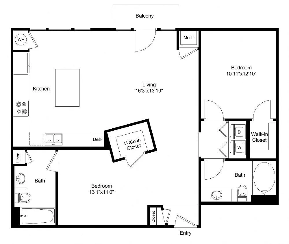 Floor plan Welton Two Bedroom