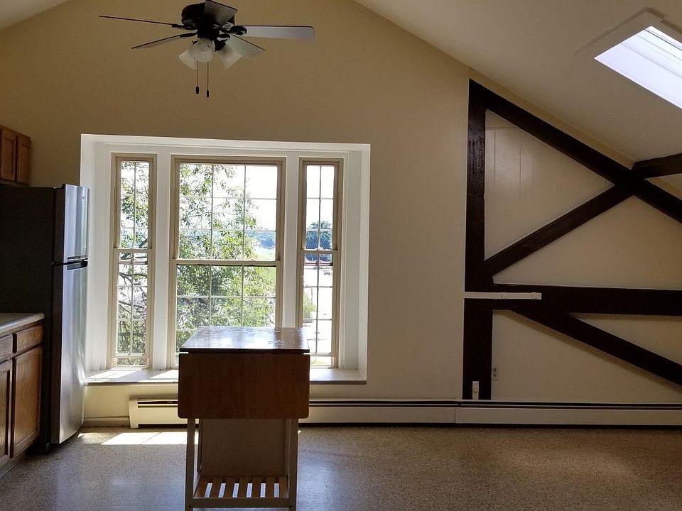 Kitchen bright with natural light.