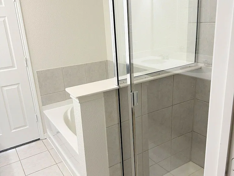 Master bathroom, garden tub and step in shower