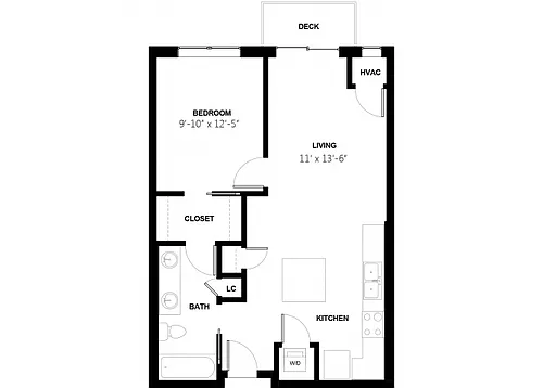 Floor plan One Bedroom 3
