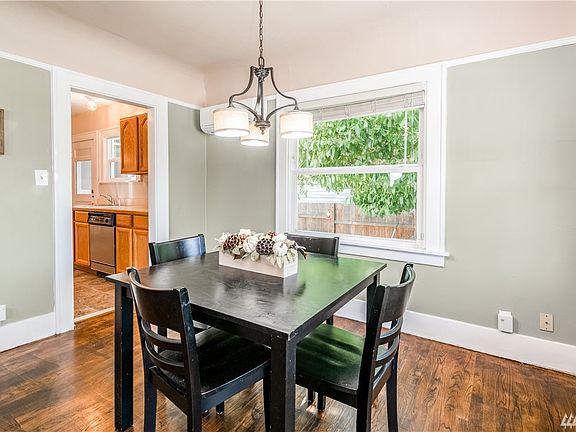There's plenty of space in the dining room to accomodate a large dining table.