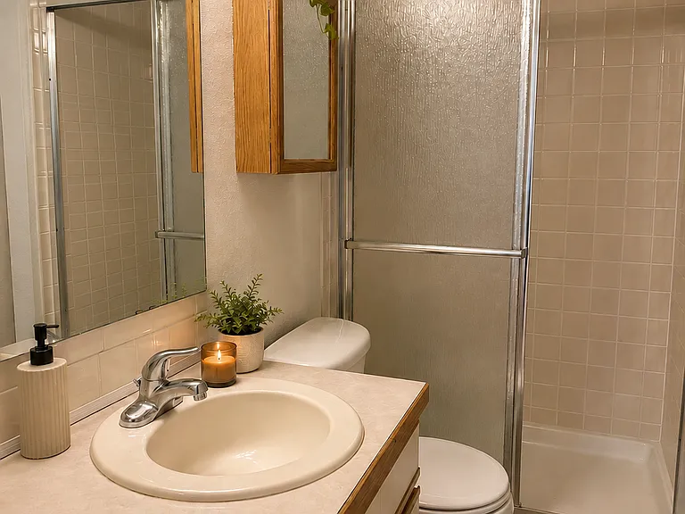 Private bathroom with large shower