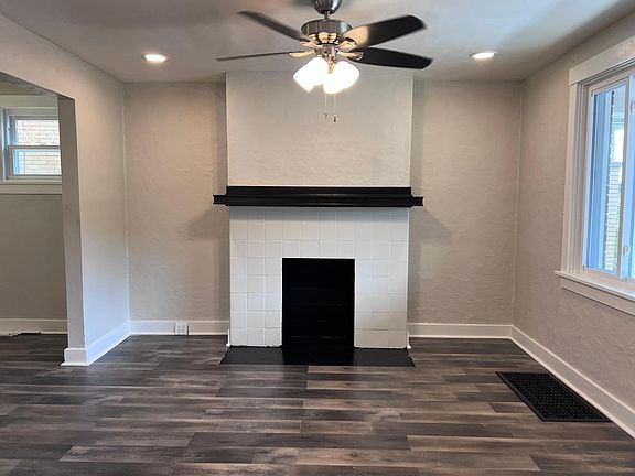 Living room with fireplace