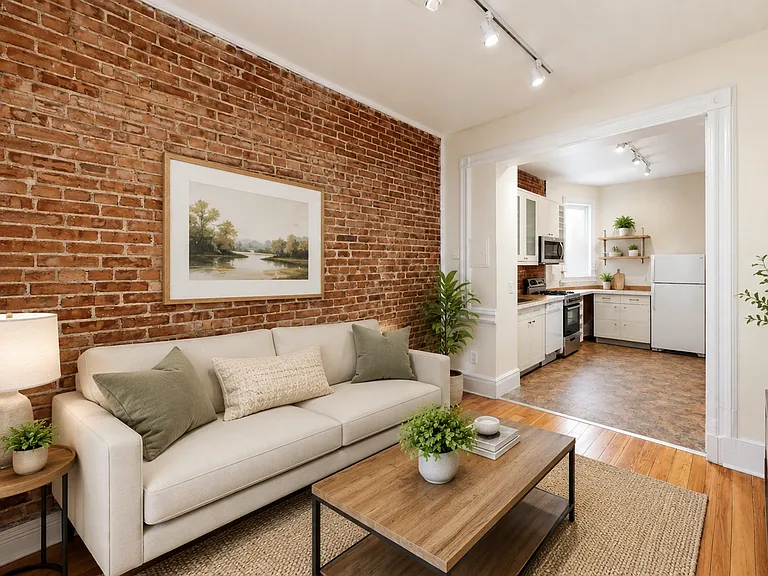 Living room virtually staged