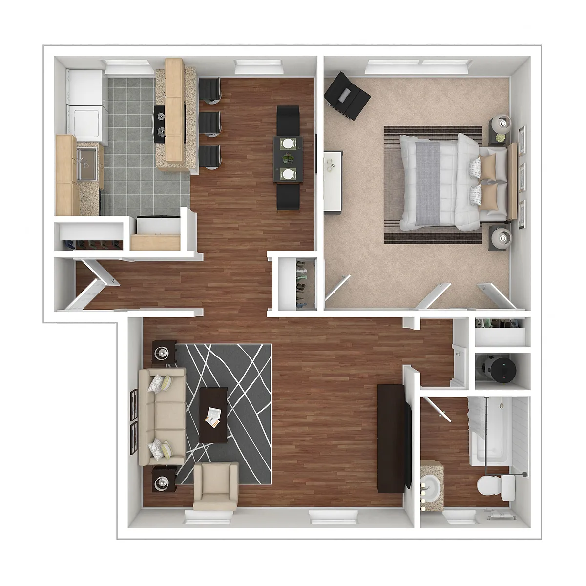 Floor plan 1 Bedroom Floorplan KG