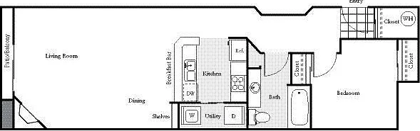 1x1 - J floor plan Novi at Queen Anne