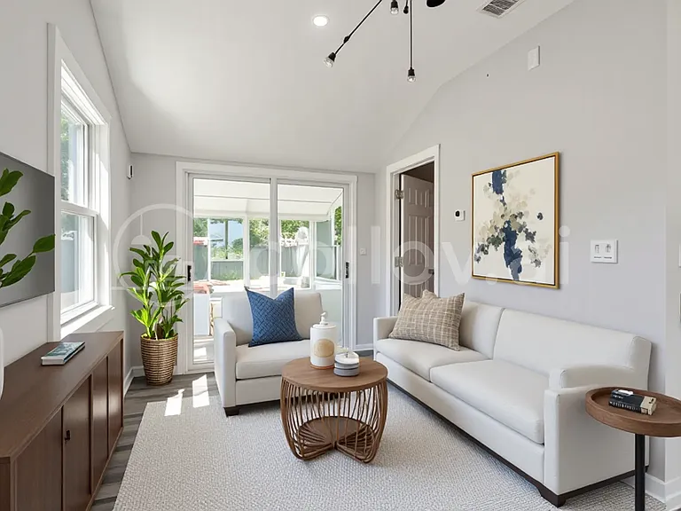 Virtually staged living room