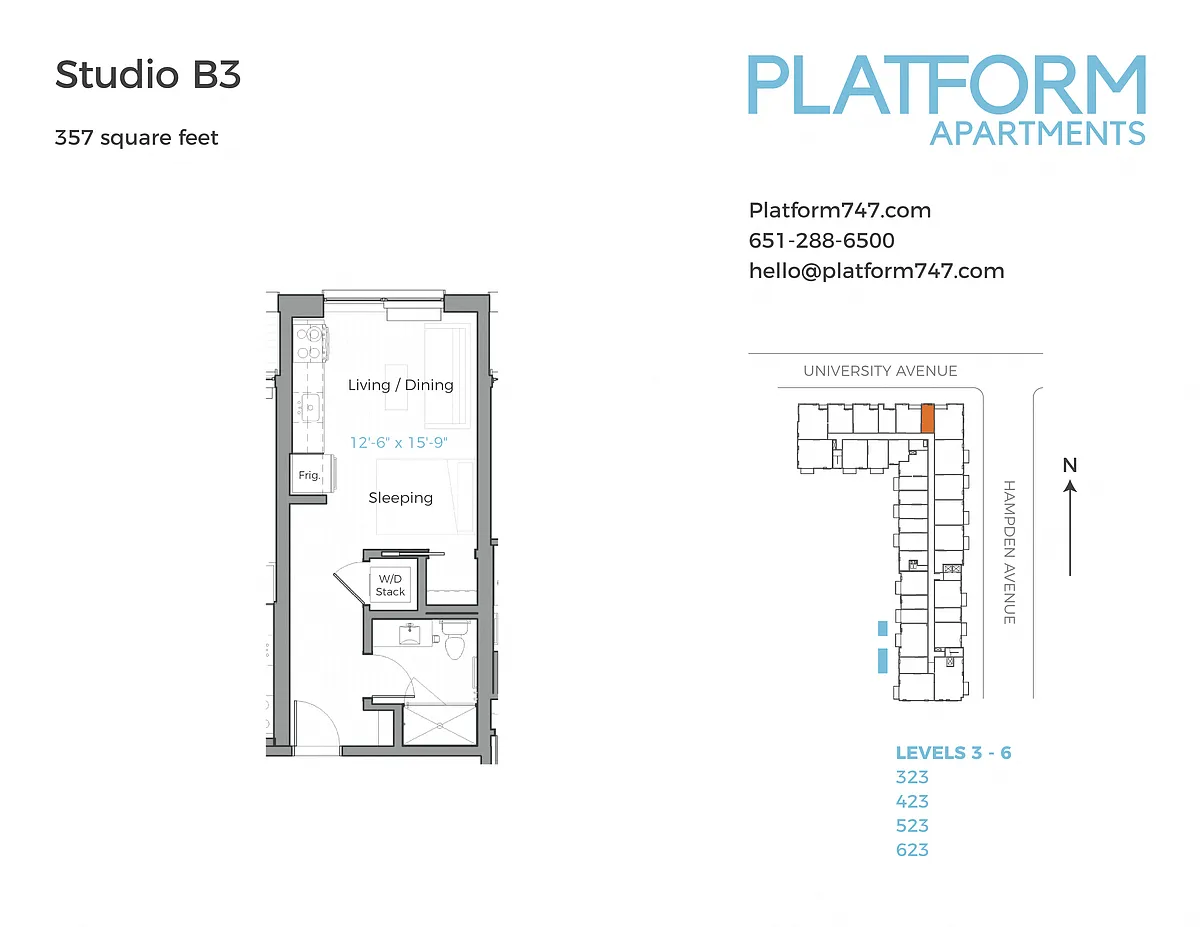 Floor plan Studio B3
