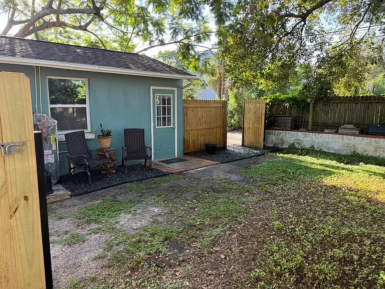 Fenced privacy back yard