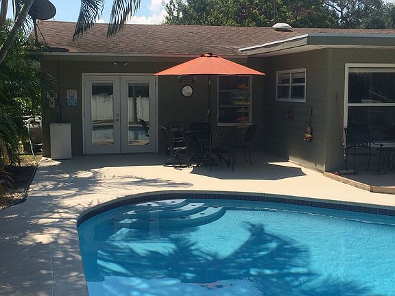 Backyard patio and pool