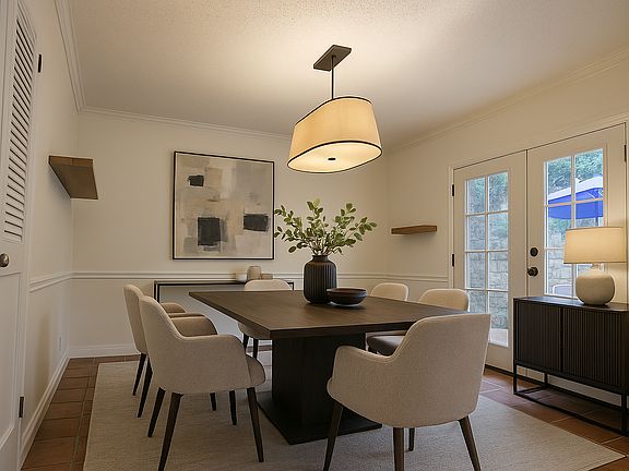 Dining room with doors to patio