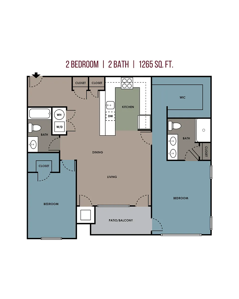 Floor plan 2 Bedroom 2 Bathroom