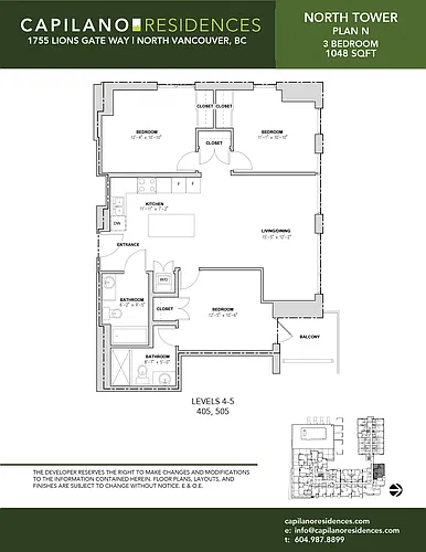 Floor plan 3-Bed 2-Bath (North) 3 Bed 2 Bath