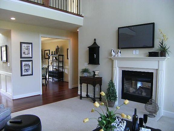 Family room with gas fireplace
