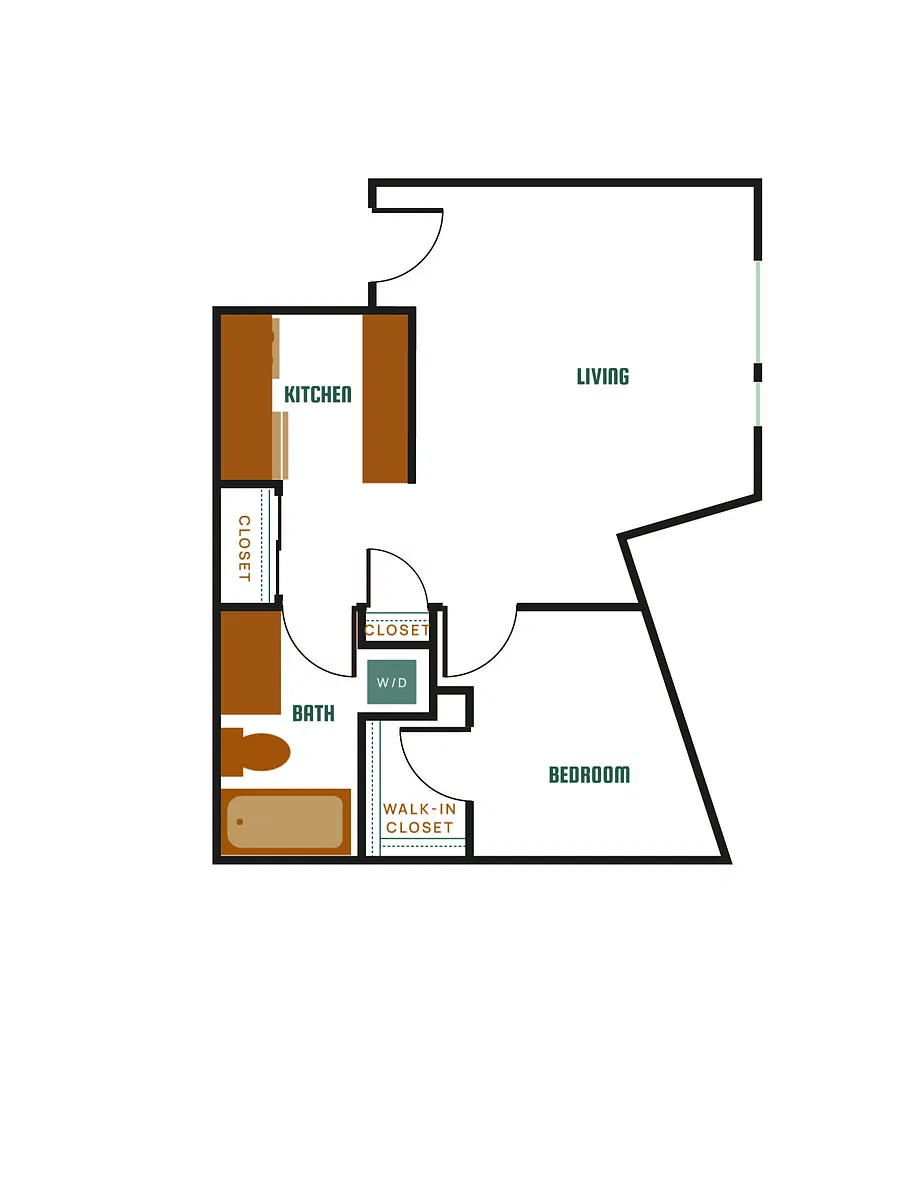 Floor plan Open 1x1 - B2