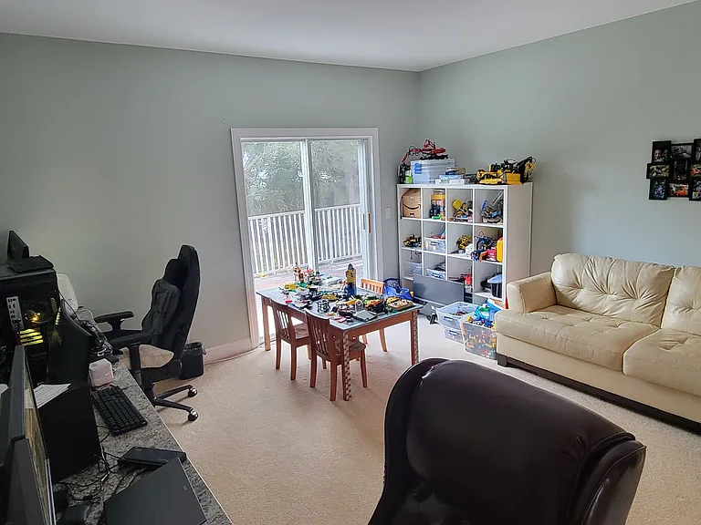 Upstairs office with built in 4 station desk.