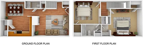 Floor plan 2 Bed 1.5 Bath TH