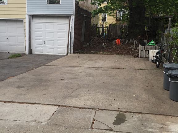 back yard w/ attach garage