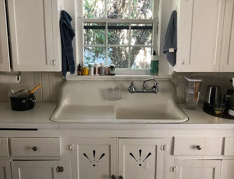 Kitchen with 1936 farm sink