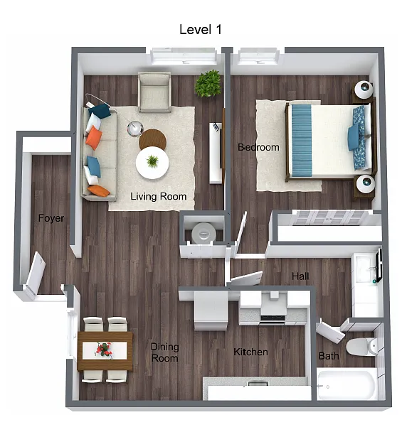 Floor plan 1 x 1 Remodel