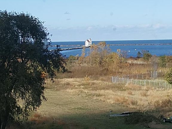 View of the Lorain Lighthouse from backyard