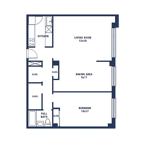 Floor plan One Bedroom City - Ultra