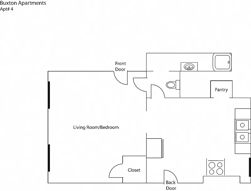 Floor plan Buxton Place - Studio