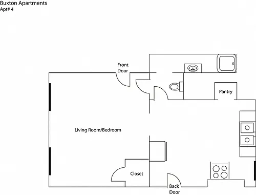 Floor plan Buxton Place - Studio