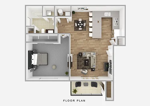 Floor plan 1 Bedroom | 1 Bath