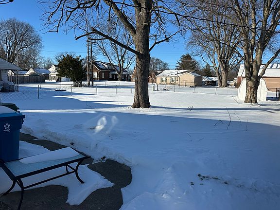 backyard from street sunny February day
