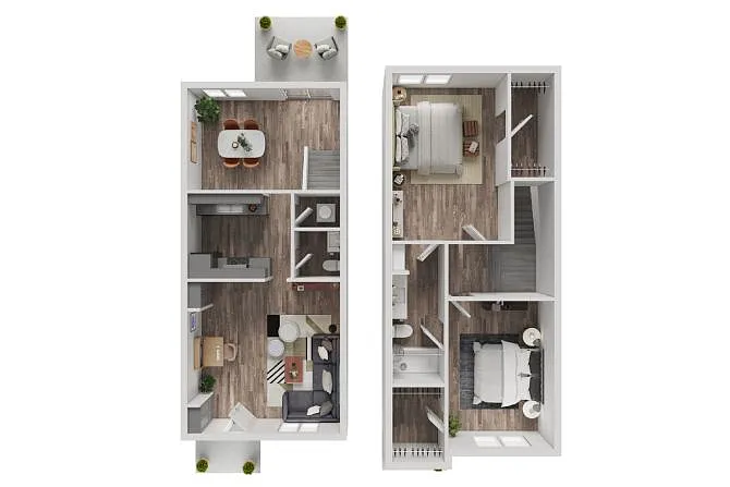 Floor plan 2 bed/1.5 bath Sonora