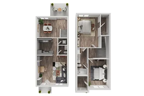 Floor plan 2 bed/1.5 bath Sonora