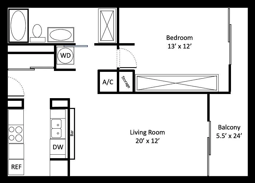 1 bed, 754 sqft, $2,500 — Photo 2