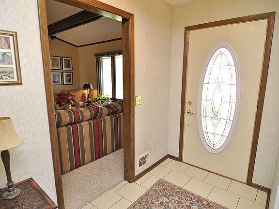 Foyer, new entry tile and door