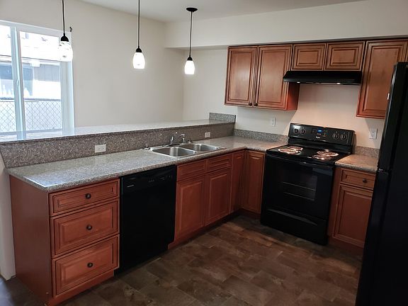 kitchen with bar top seating