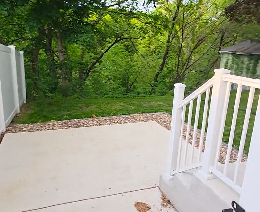 Private wooded backyard