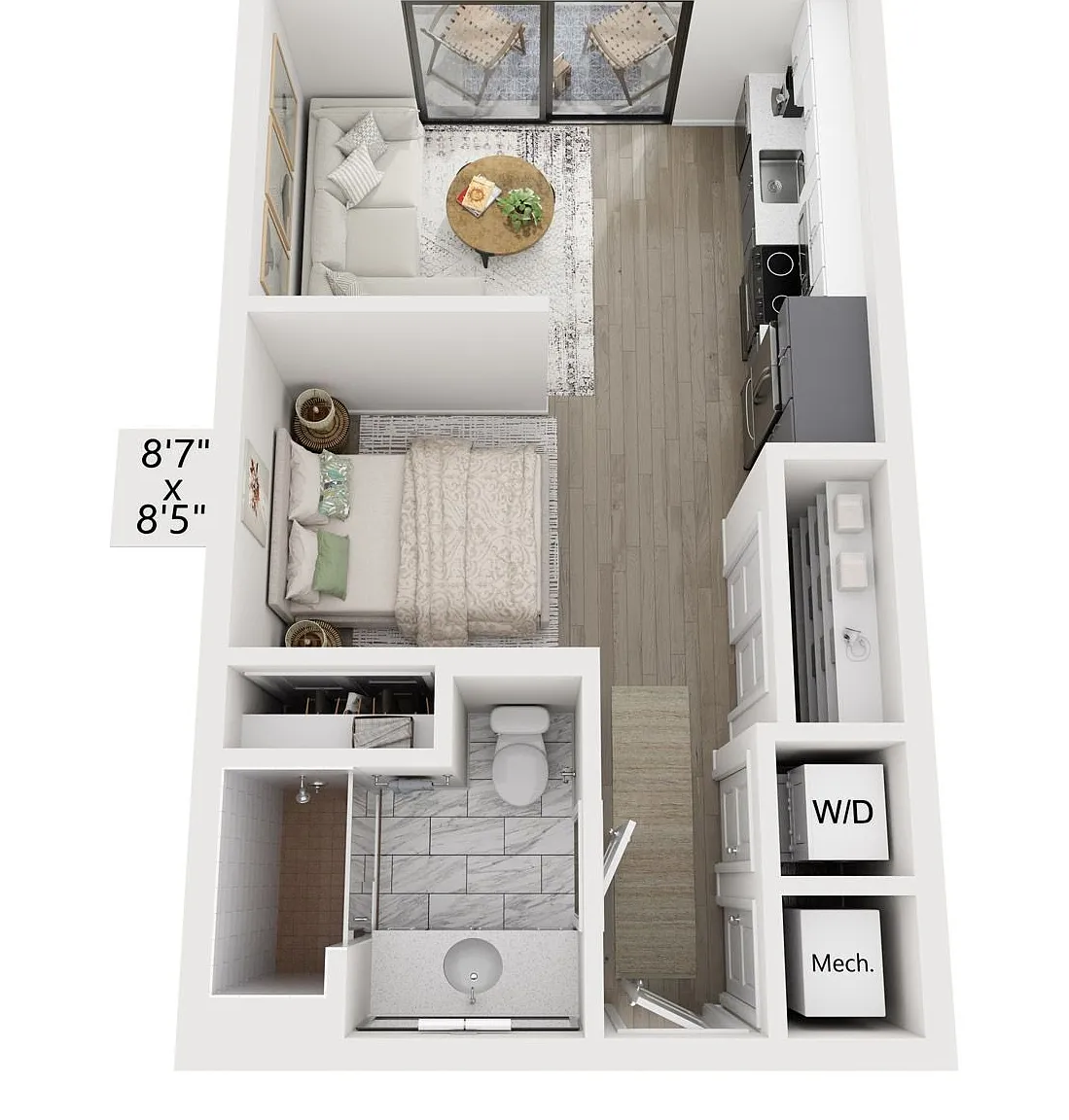 Studio, 467 sqft, $1,850 — Photo 2