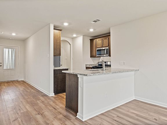 The kitchen of the Rio Grande has beautiful wood cabinets.