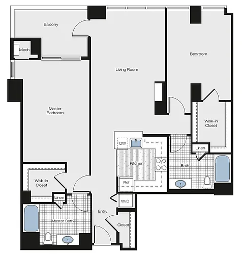 Floor plan 2 Bed/2 Bath - bc10