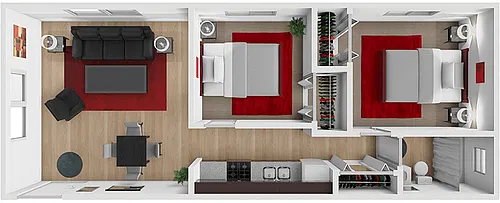Floor plan FT 2 Bed 1 Bath