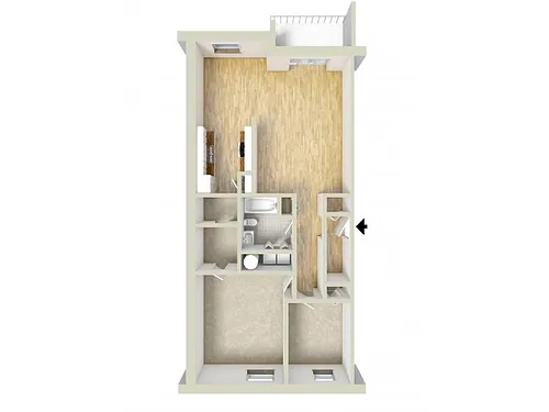 Floor plan One Bedroom Den