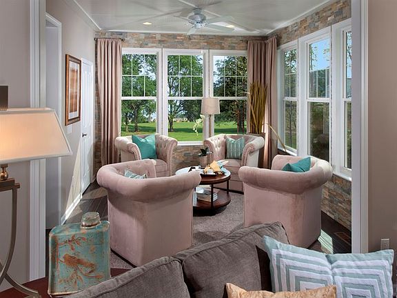 This home features the "Sunroom" option. Adjacent to the Great Room this is a sunny place to relax w