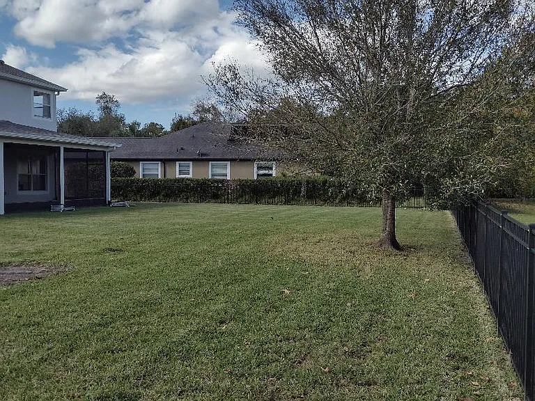 Large fenced backyard