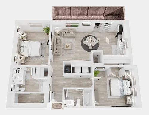 Floor plan B1 - 2x2 Duplex