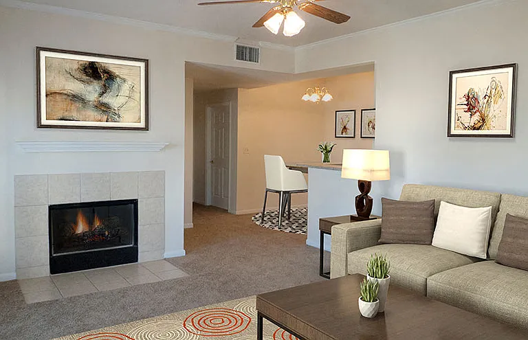 The Woodland Apartments Living Room, Boerne, Texas