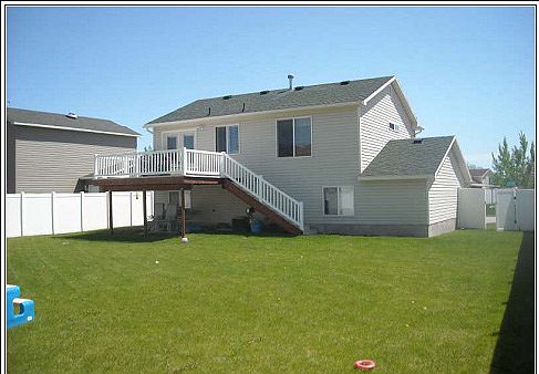 Backyard with vinyl deck