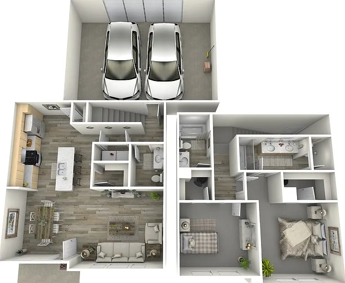 PLAN B2 TOWNHOME Floorplan Diagram