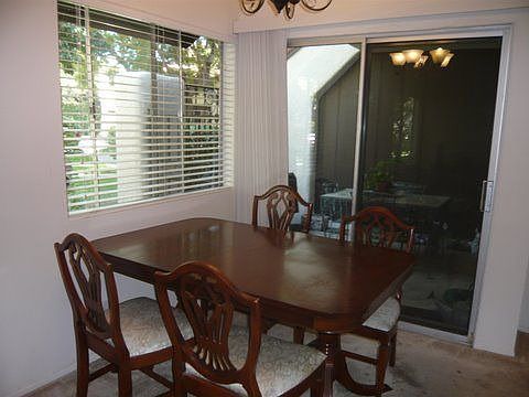 Dining opens to private patio