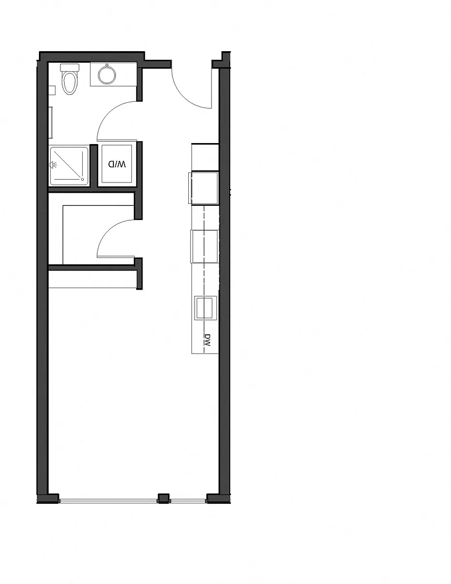 Floor plan Studio 1 Bath S4