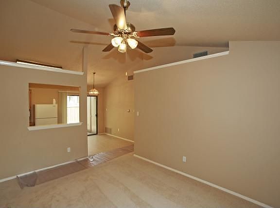Vaulted Ceilings with Fireplace, Ceiling Fan, New Carpet & New Paint